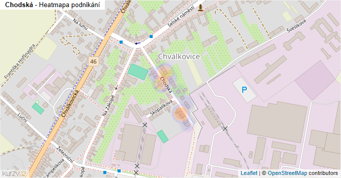 Chodská - mapa podnikání