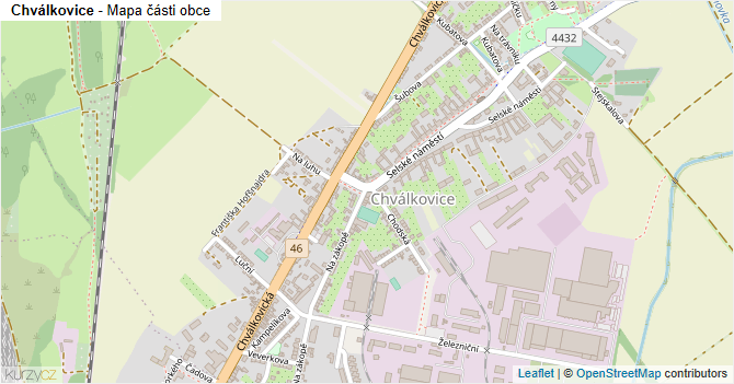 Chválkovice - mapa části obce