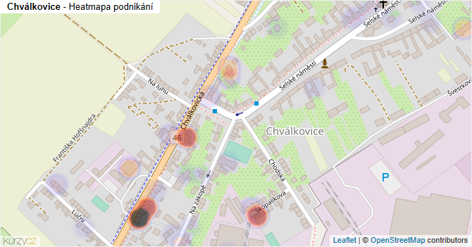 Chválkovice - mapa podnikání