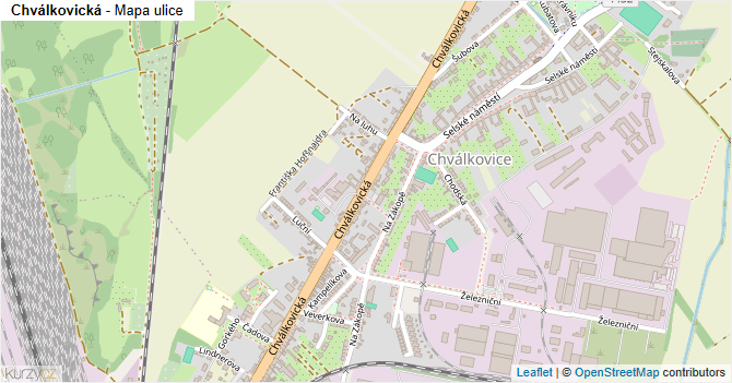 Chválkovická - mapa ulice