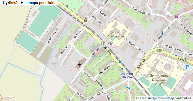 Cyrilská - mapa podnikání