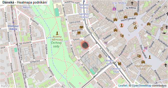 Dánská - mapa podnikání
