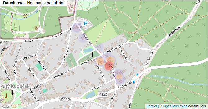 Darwinova - mapa podnikání