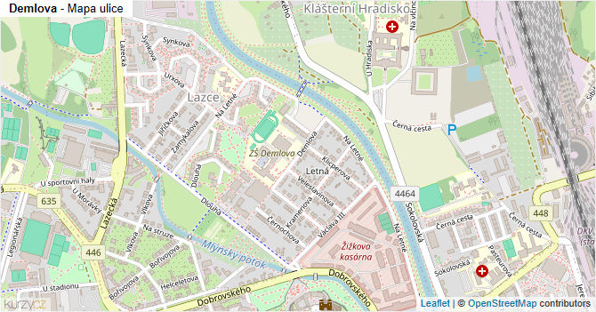 Demlova - mapa ulice