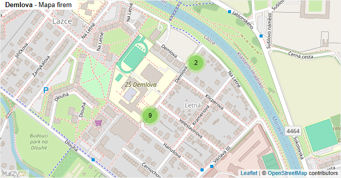 Demlova - mapa firem