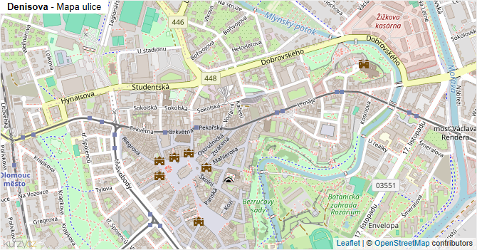 Denisova - mapa ulice