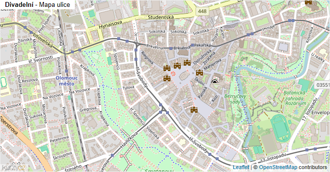 Divadelní - mapa ulice