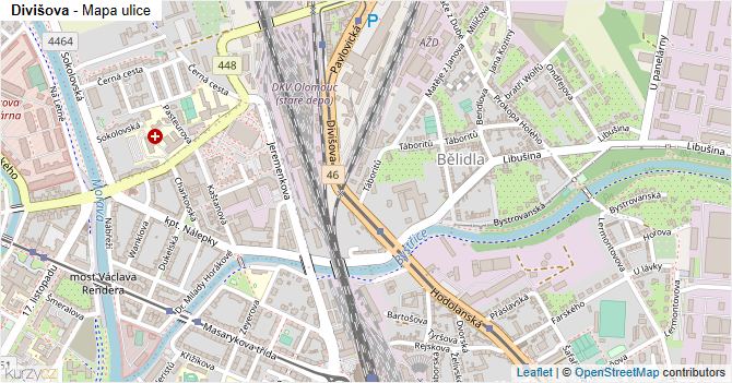 Divišova - mapa ulice