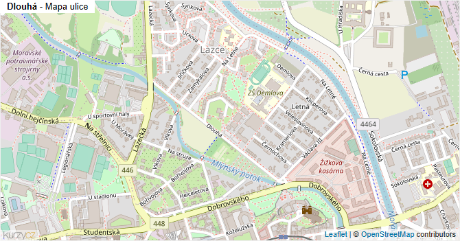 Dlouhá - mapa ulice