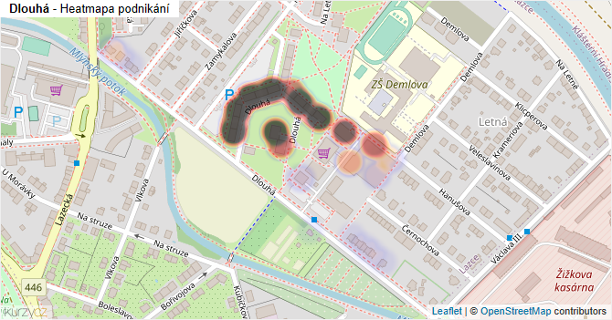 Dlouhá - mapa podnikání