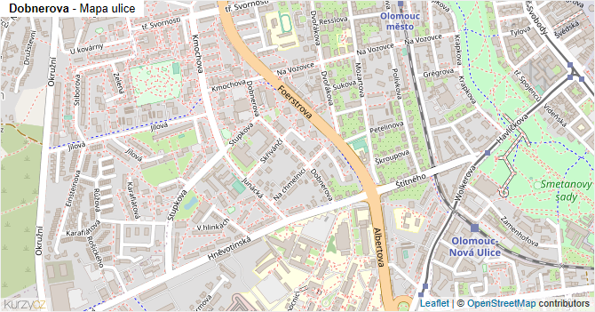 Dobnerova - mapa ulice