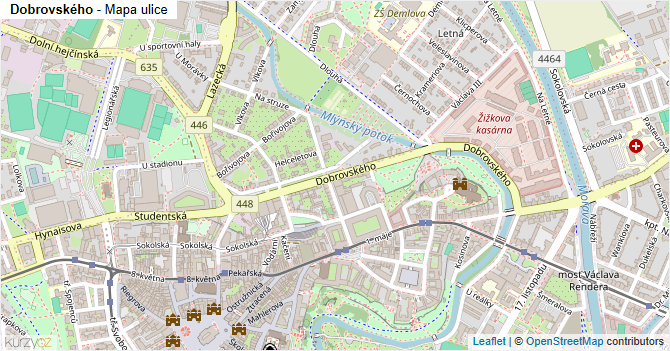 Dobrovského - mapa ulice