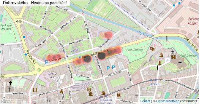 Dobrovského - mapa podnikání