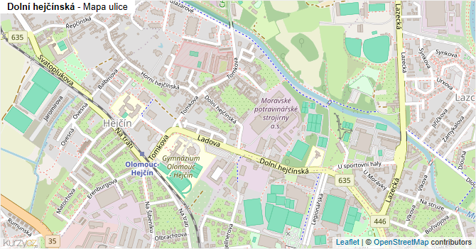 Dolní hejčínská - mapa ulice