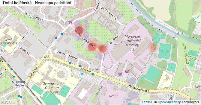 Dolní hejčínská - mapa podnikání