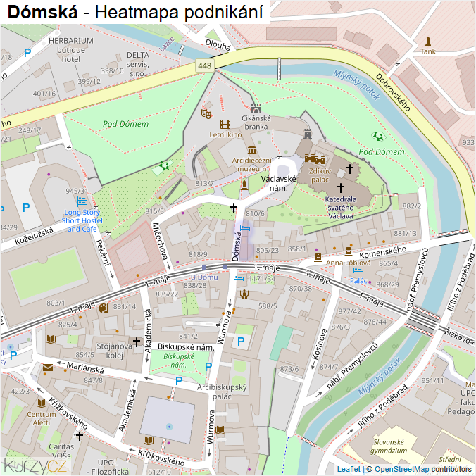 Mapa Dómská - Firmy v ulici.