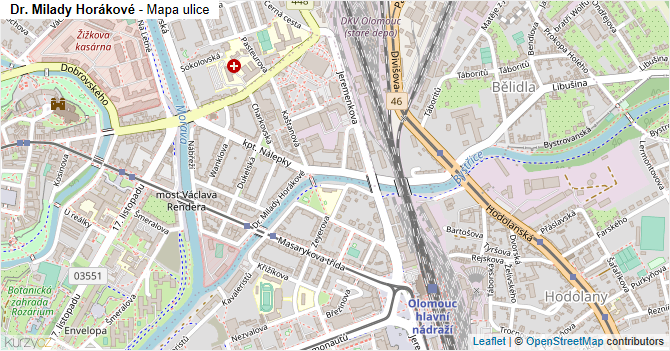 Dr. Milady Horákové - mapa ulice