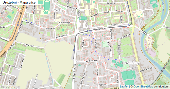 Družební - mapa ulice