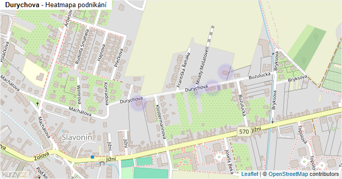 Durychova - mapa podnikání