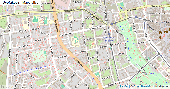 Dvořákova - mapa ulice