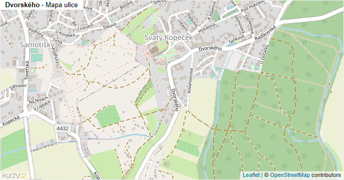 Dvorského - mapa ulice