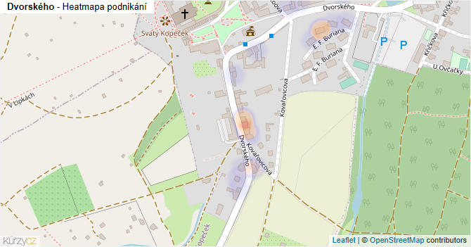 Dvorského - mapa podnikání