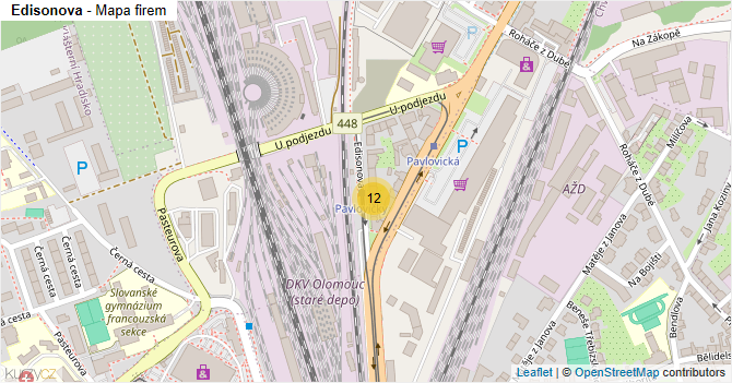 Edisonova - mapa firem