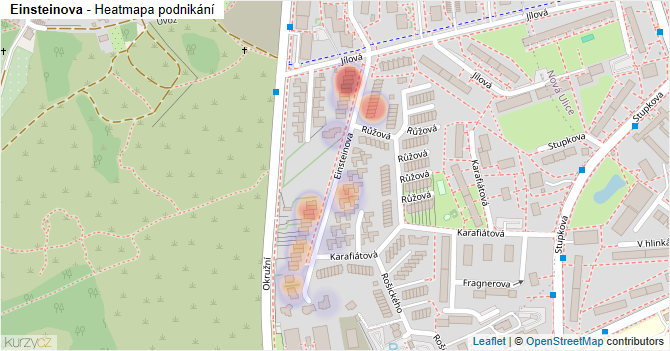 Einsteinova - mapa podnikání