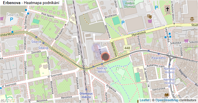 Erbenova - mapa podnikání