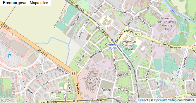 Erenburgova - mapa ulice