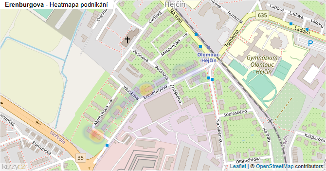 Erenburgova - mapa podnikání