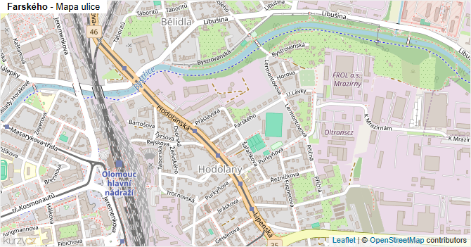Farského - mapa ulice