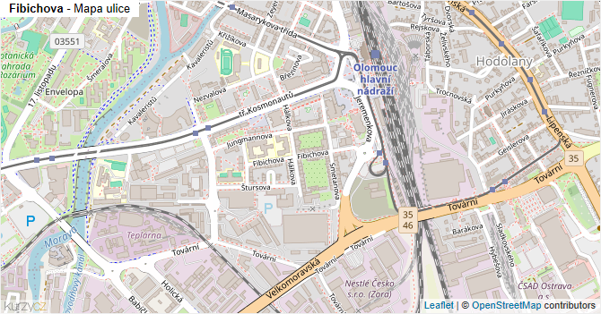 Fibichova - mapa ulice