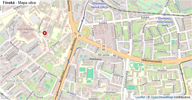 Finská - mapa ulice