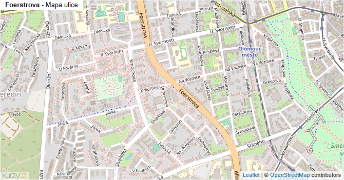 Foerstrova - mapa ulice
