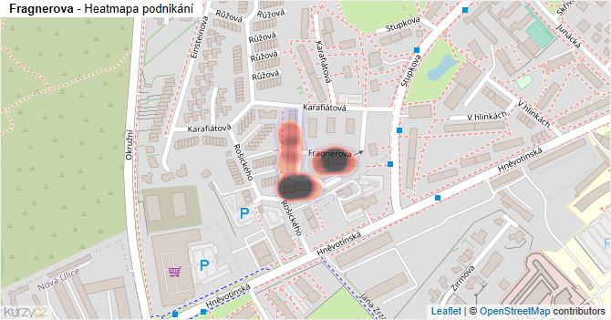 Fragnerova - mapa podnikání
