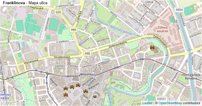 Franklinova - mapa ulice
