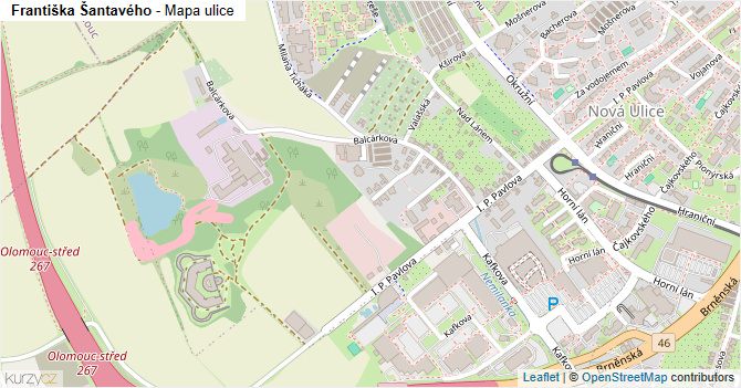 Františka Šantavého - mapa ulice