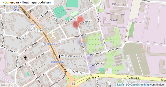 Fügnerova - mapa podnikání
