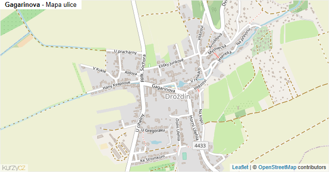Gagarinova - mapa ulice