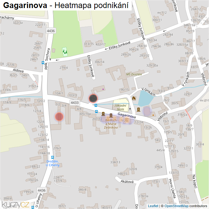 Mapa Gagarinova - Firmy v ulici.