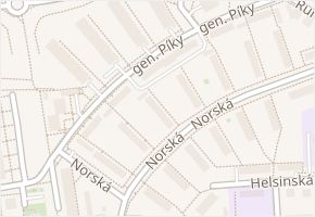 gen. Píky v obci Olomouc - mapa ulice