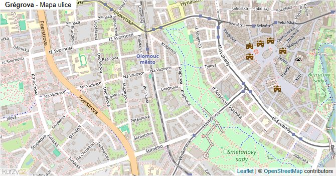 Grégrova - mapa ulice