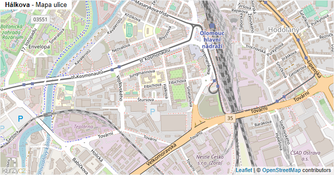 Hálkova - mapa ulice