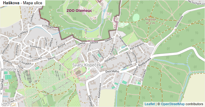 Haškova - mapa ulice
