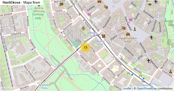 Havlíčkova - mapa firem