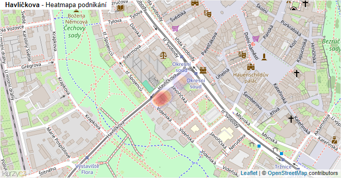 Havlíčkova - mapa podnikání