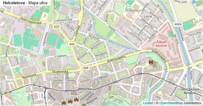 Helceletova - mapa ulice