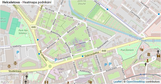 Helceletova - mapa podnikání