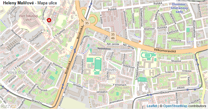 Heleny Malířové - mapa ulice